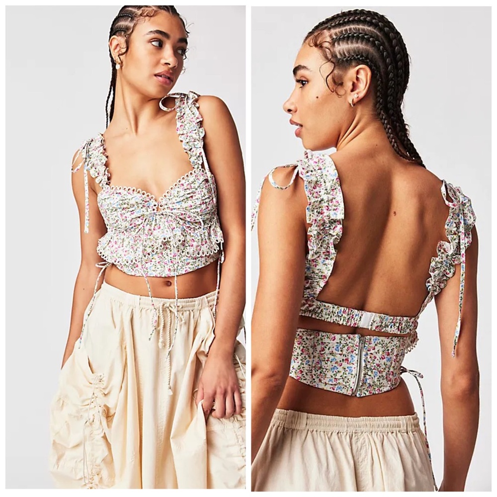 Free People For Love‎ & Lemons Gia Top Floral Ruffle XL